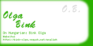 olga bink business card